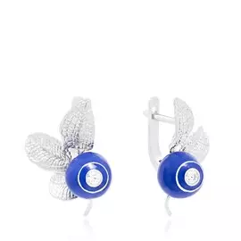 Серебряные серьги с эмалью