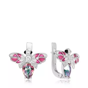 Серебряные серьги с эмалью