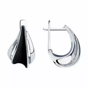 Серебряные серьги с эмалью