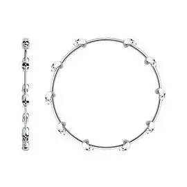 Серебряные серьги с эмалью "Черепа"