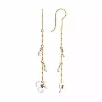 Серьги из золочёного серебра с эмалью