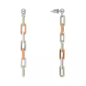 Серебряные серьги с эмалью плетение "Якорное"