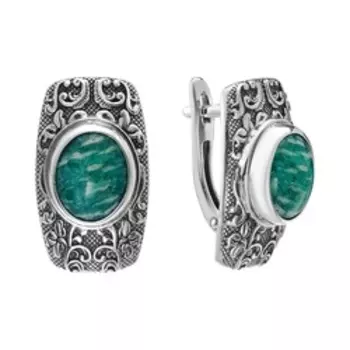 Серебряные серьги с амазонитами