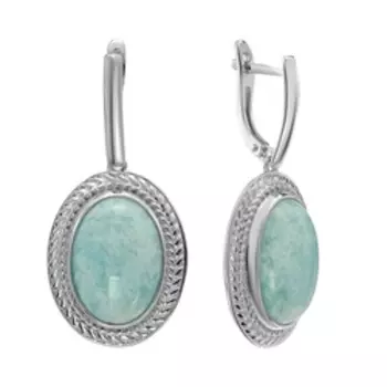 Серебряные серьги с амазонитами