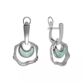 Серебряные серьги с амазонитами