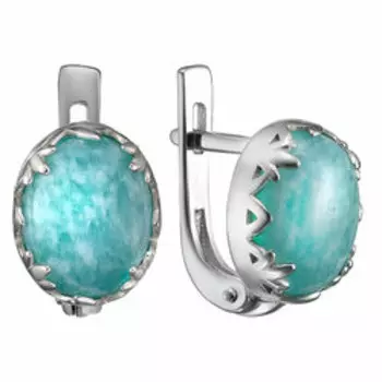 Серебряные серьги с амазонитами