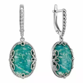 Серебряные серьги с амазонитами