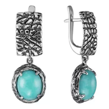 Серебряные серьги с амазонитами
