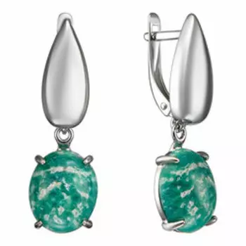 Серебряные серьги с амазонитами