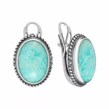 Серебряные серьги с амазонитами