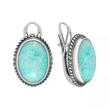 Серебряные серьги с амазонитами
