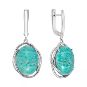 Серебряные серьги с амазонитами