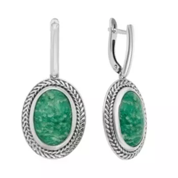 Серебряные серьги с амазонитами