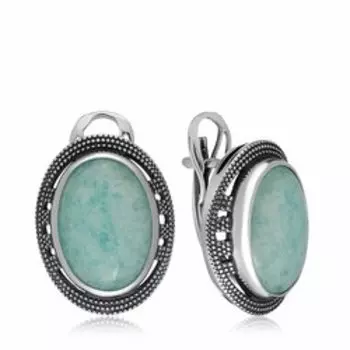 Серебряные серьги с амазонитами