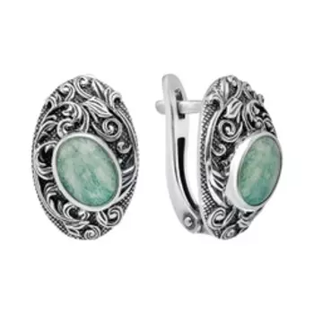 Серебряные серьги с амазонитом