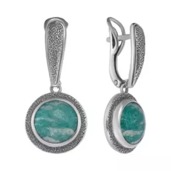 Серебряные серьги с амазонитом