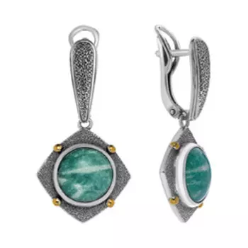 Серебряные серьги с амазонитом
