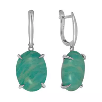 Серебряные серьги с амазонитом