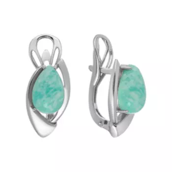 Серебряные серьги с амазонитом