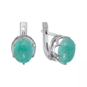Серебряные серьги с амазонитом