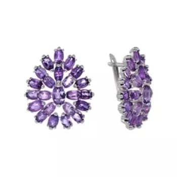 Серебряные серьги с аметистами