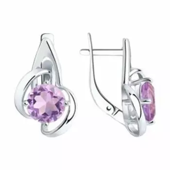 Серебряные серьги с аметистами