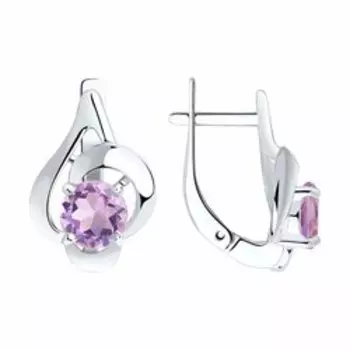 Серебряные серьги с аметистами
