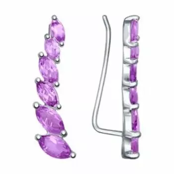 Серебряные серьги с аметистами