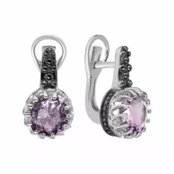 Серебряные серьги с аметистами