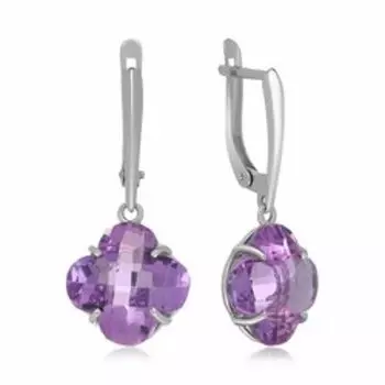 Серебряные серьги с аметистами
