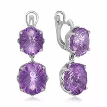 Серебряные серьги с аметистами