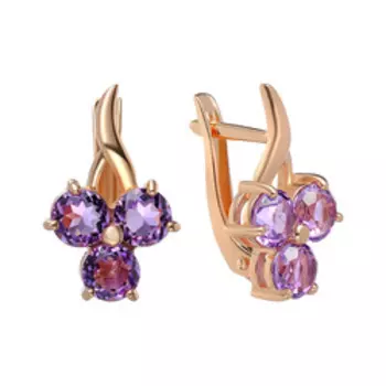 Серебряные серьги с аметистами