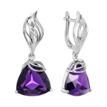 Серебряные серьги с аметистами