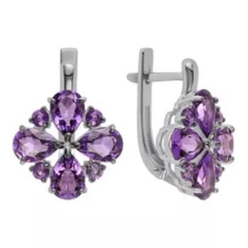 Серебряные серьги с аметистами
