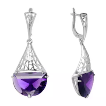 Серебряные серьги с аметистами