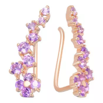 Серебряные серьги с аметистами