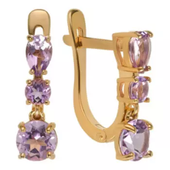 Серебряные серьги с аметистами