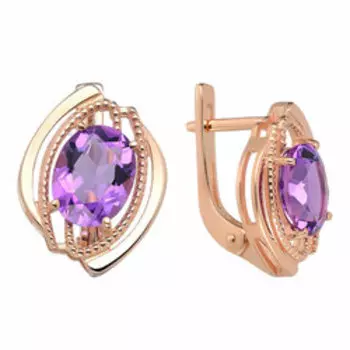 Серебряные серьги с аметистами
