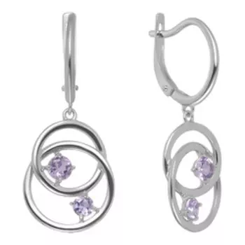Серебряные серьги с аметистами