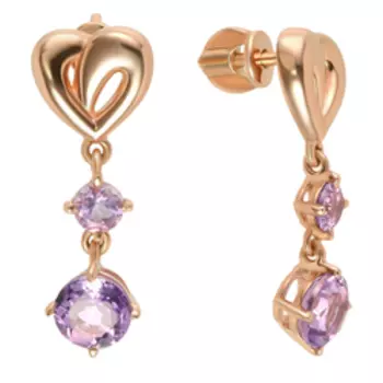 Серебряные серьги с аметистами