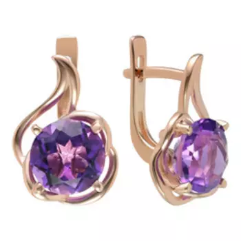 Серебряные серьги с аметистами