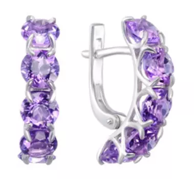Серебряные серьги с аметистами