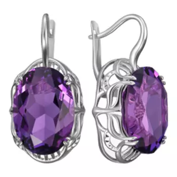 Серебряные серьги с аметистами