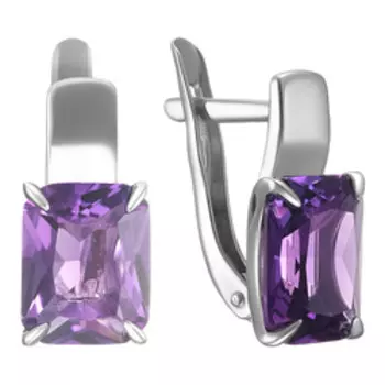Серебряные серьги с аметистами