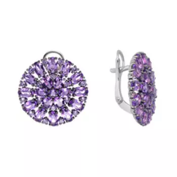 Серебряные серьги с аметистами