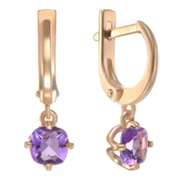 Серебряные серьги с аметистами