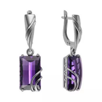 Серебряные серьги с аметистами