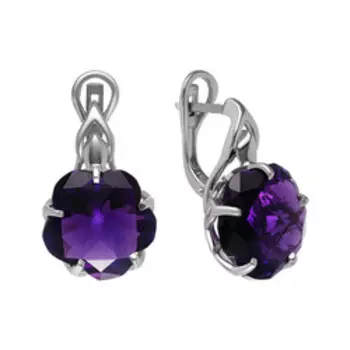 Серебряные серьги с аметистами