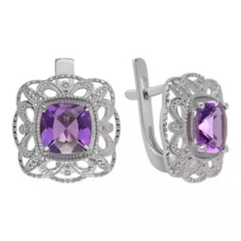 Серебряные серьги с аметистами