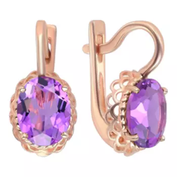 Серебряные серьги с аметистами